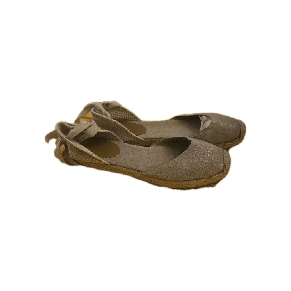 J.Crew, Ballet‎ Style, Size 8 Espadrilles (Ankle-Tie Canvas)